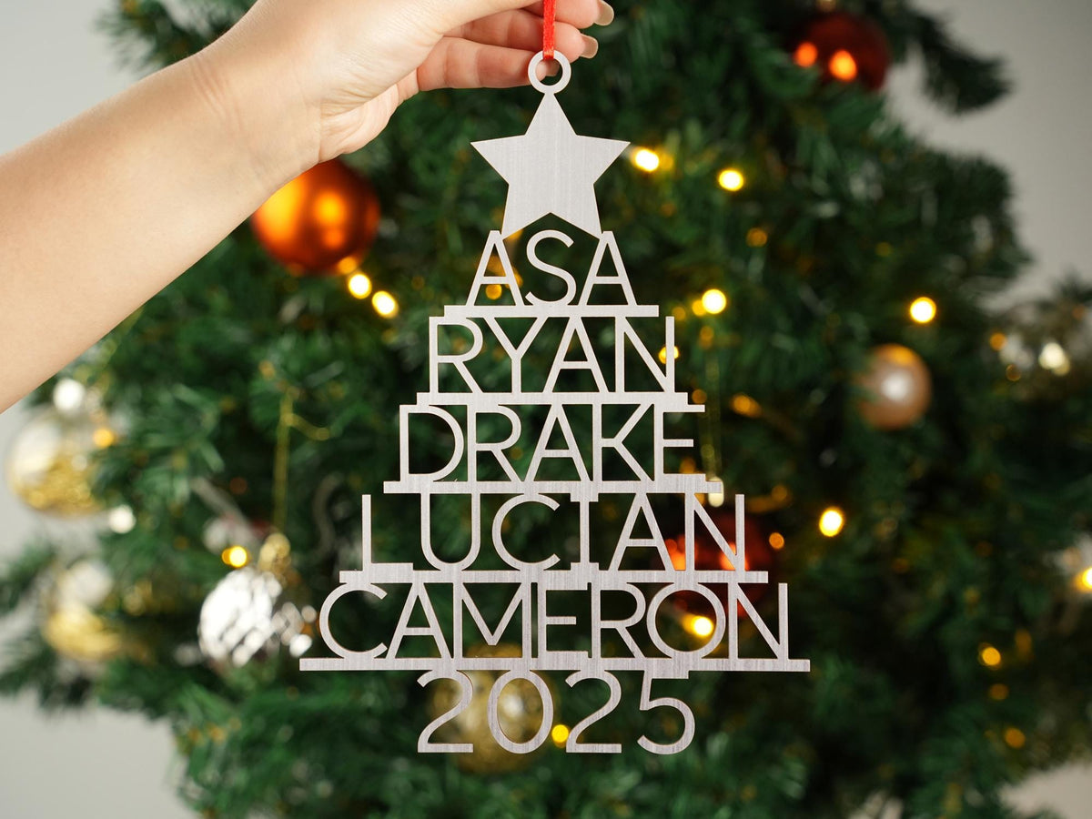Custom Wooden Family Christmas Keepsake Ornament