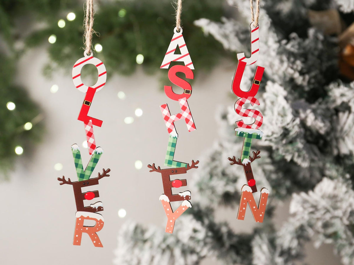 Personalized Christmas Monogram Letter Ornament & Tag