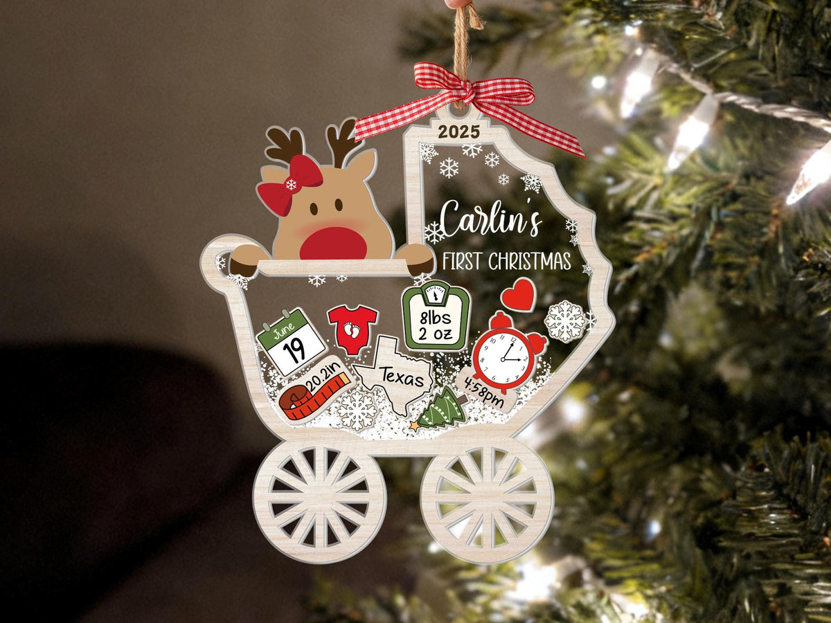 Personalized "Baby's First Christmas" Shaker Ornament