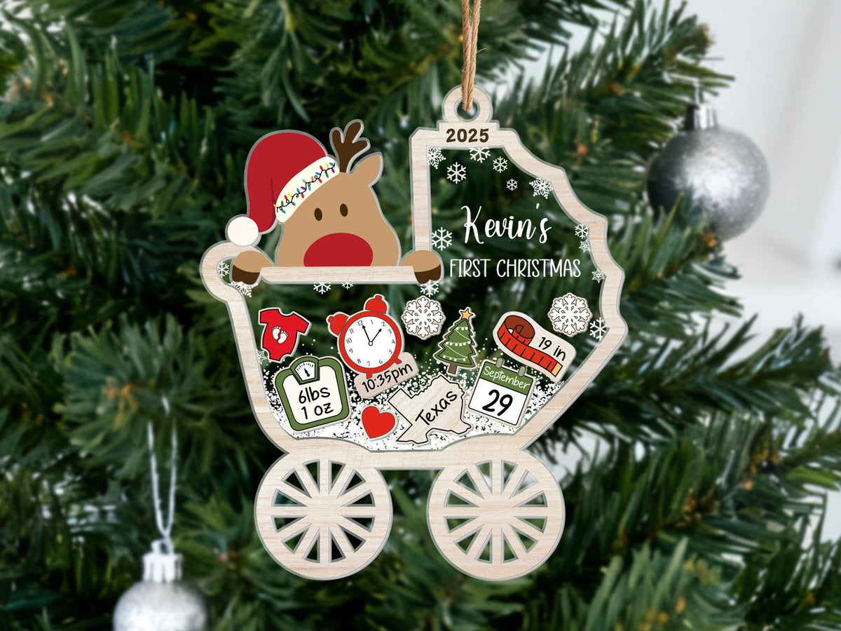 Personalized "Baby's First Christmas" Shaker Ornament