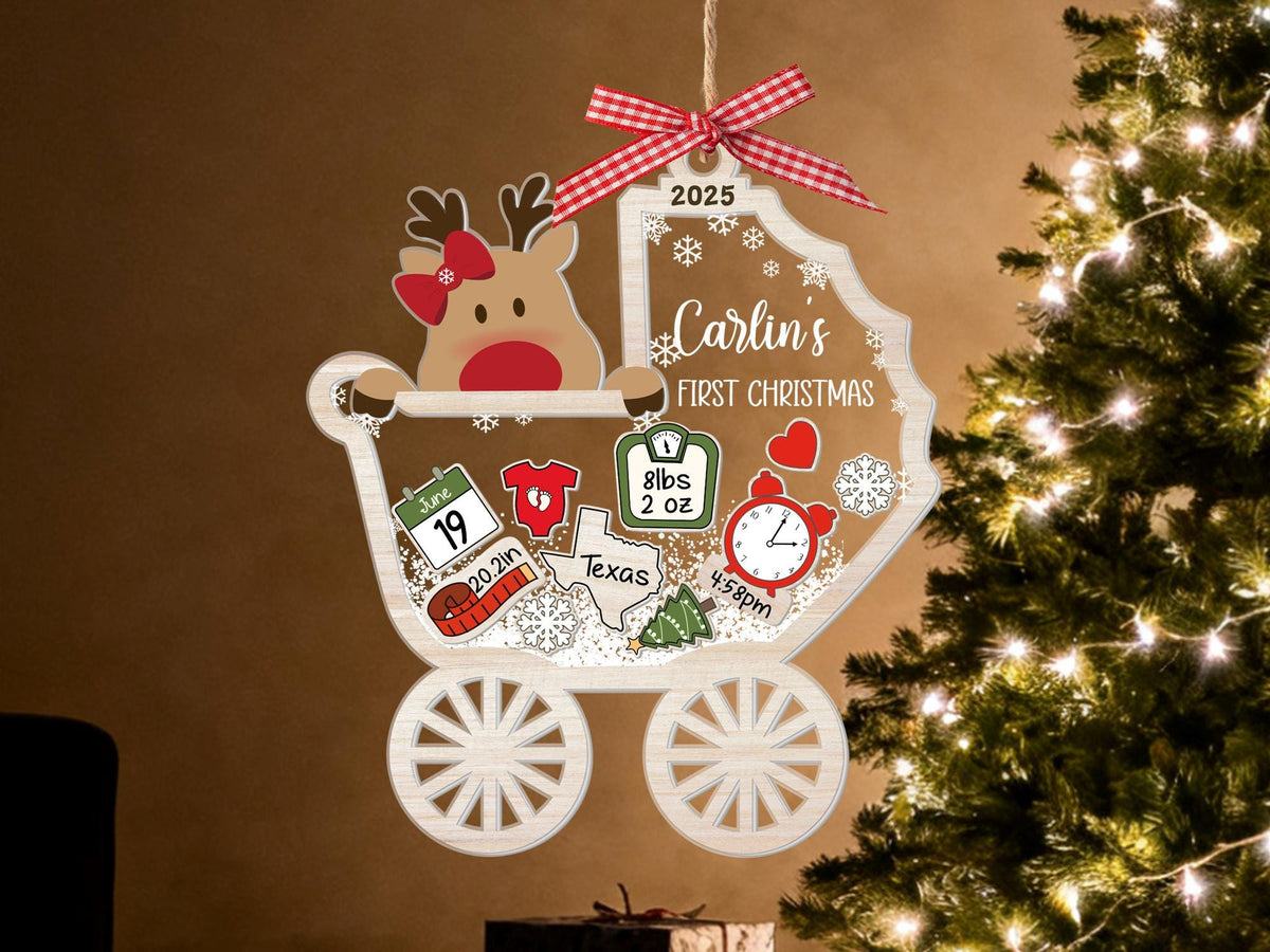Personalized Baby's 1st Christmas Shaker Ornament