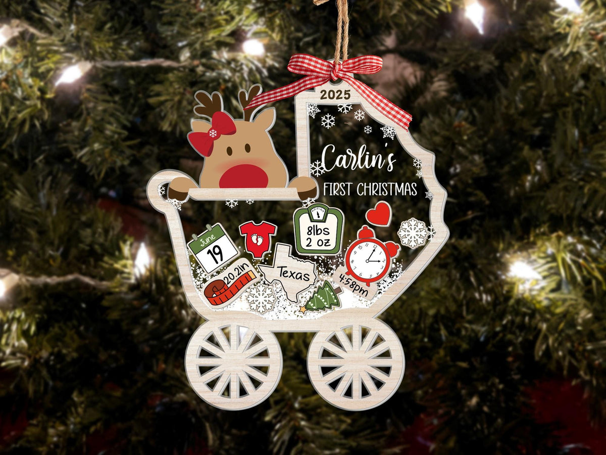 Personalized "Baby's First Christmas" Shaker Ornament