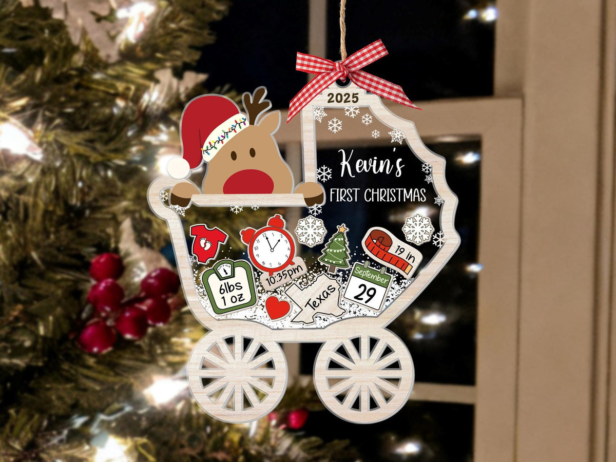 Personalized "Baby's First Christmas" Shaker Ornament