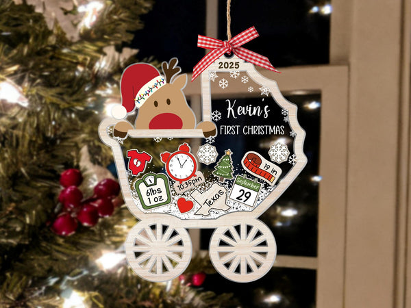 Personalized "Baby's First Christmas" Shaker Ornament