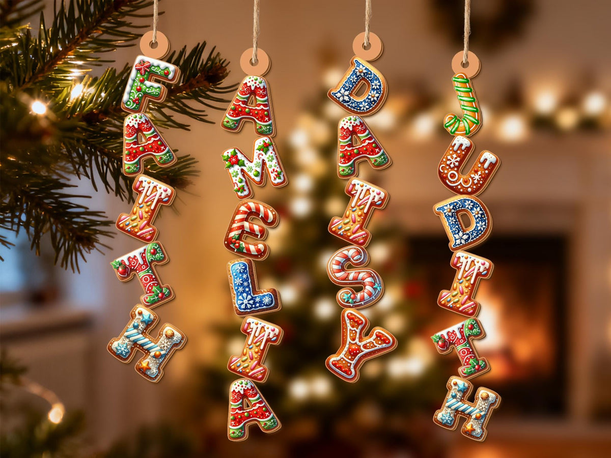 Personalized Gingerbread Initial Alphabet Ornament