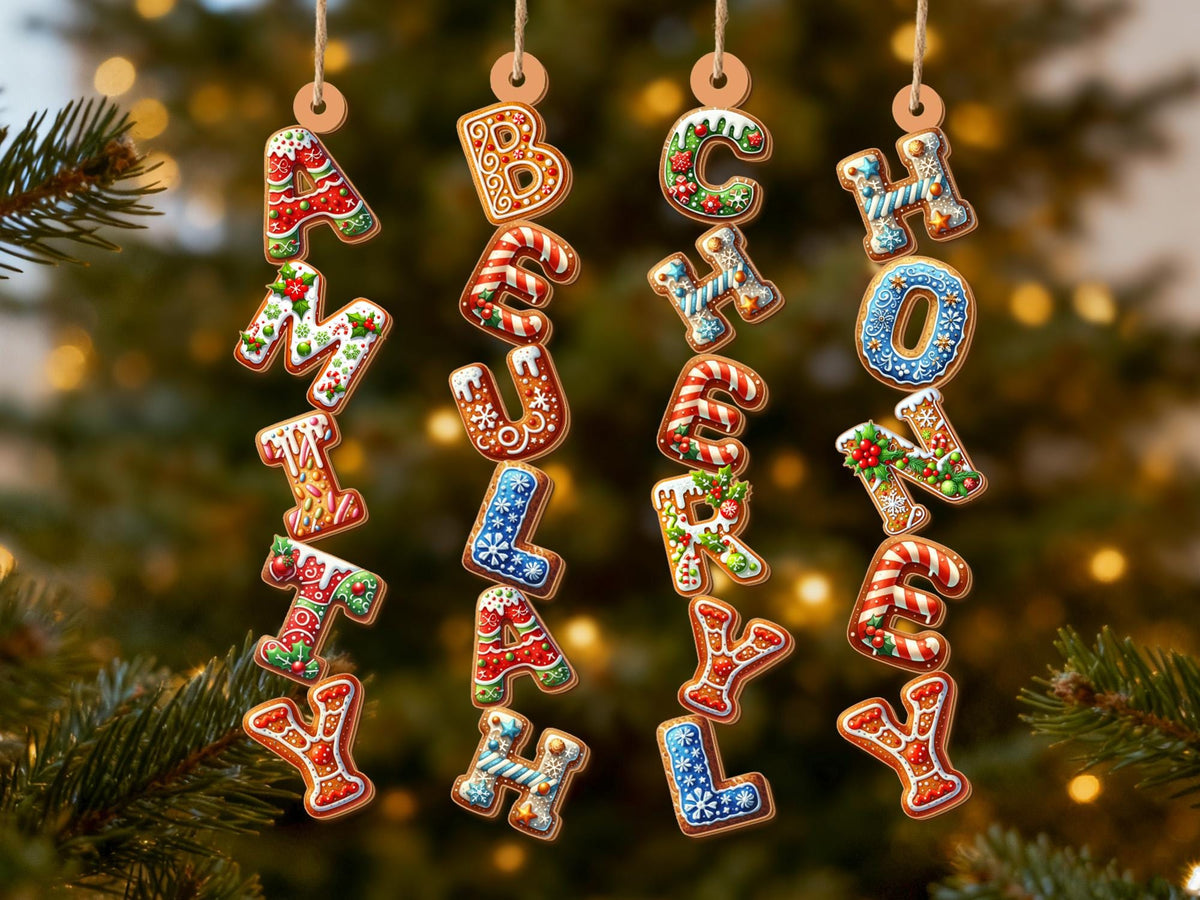 Personalized Gingerbread Initial Alphabet Ornament