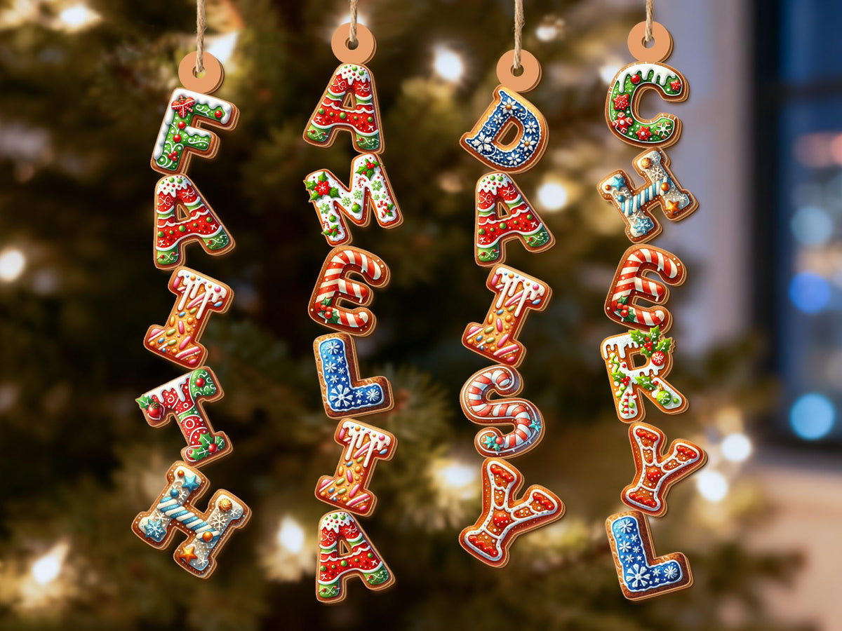 Personalized Gingerbread Initial Alphabet Ornament