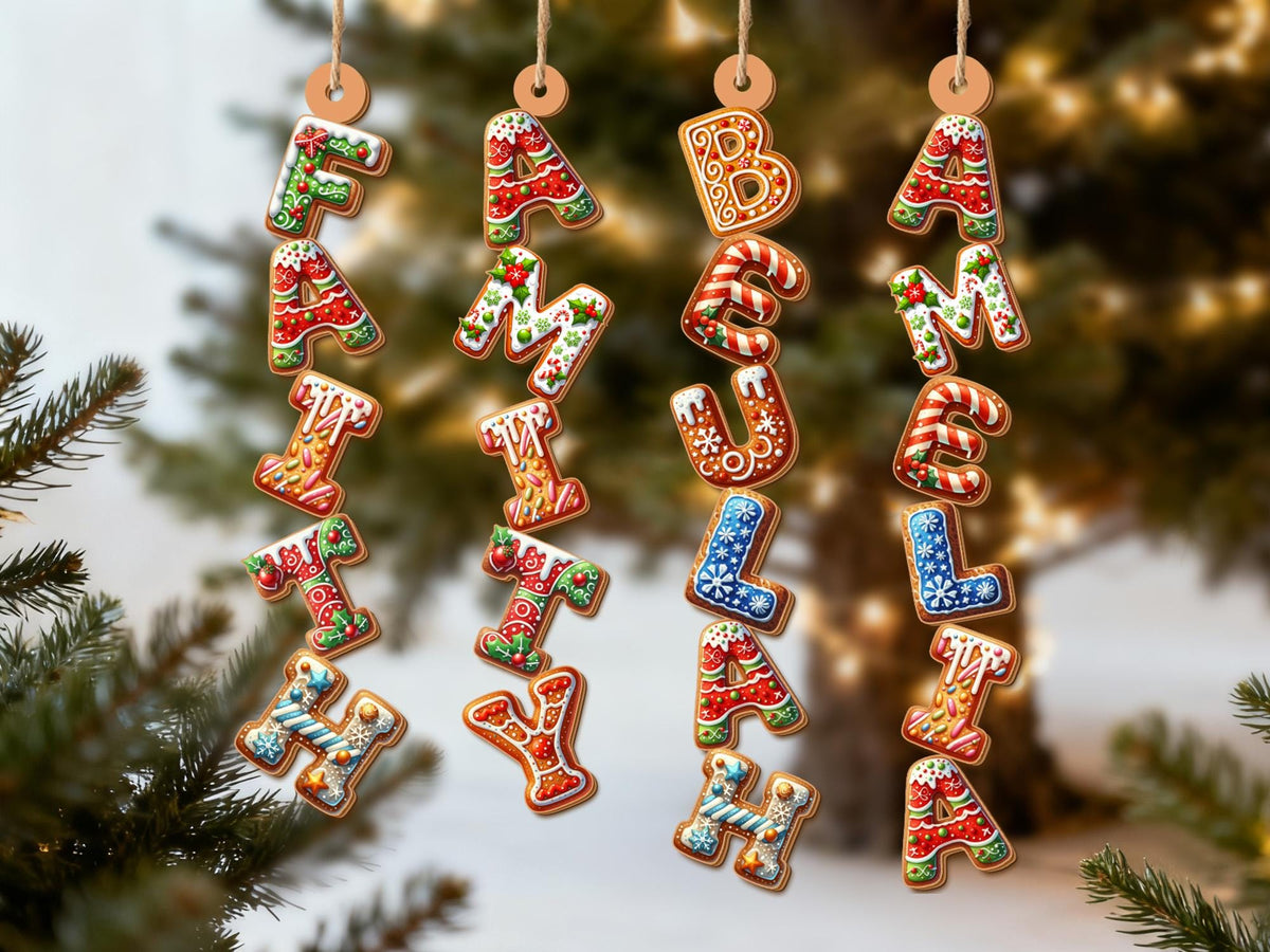 Personalized Gingerbread Initial Alphabet Ornament