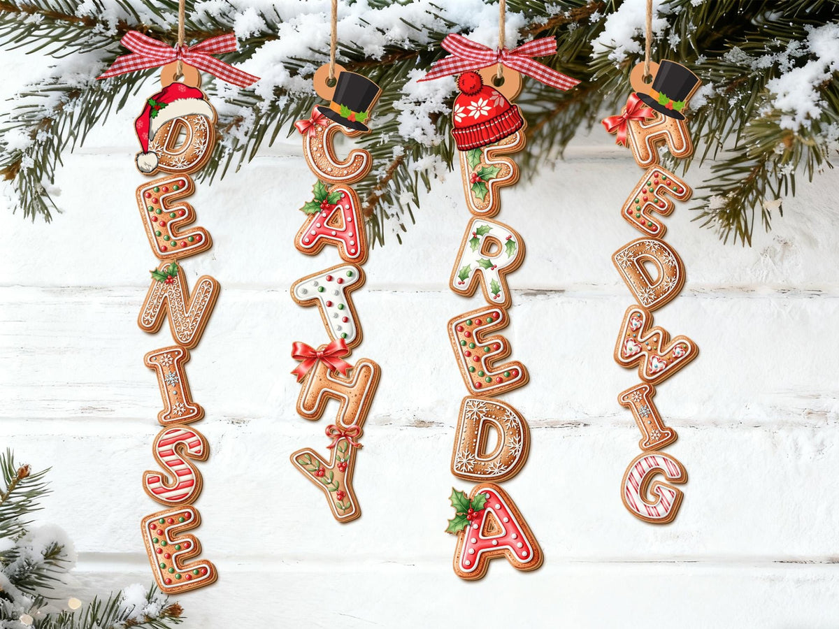 Custom Gingerbread Alphabet Letter Name Ornament