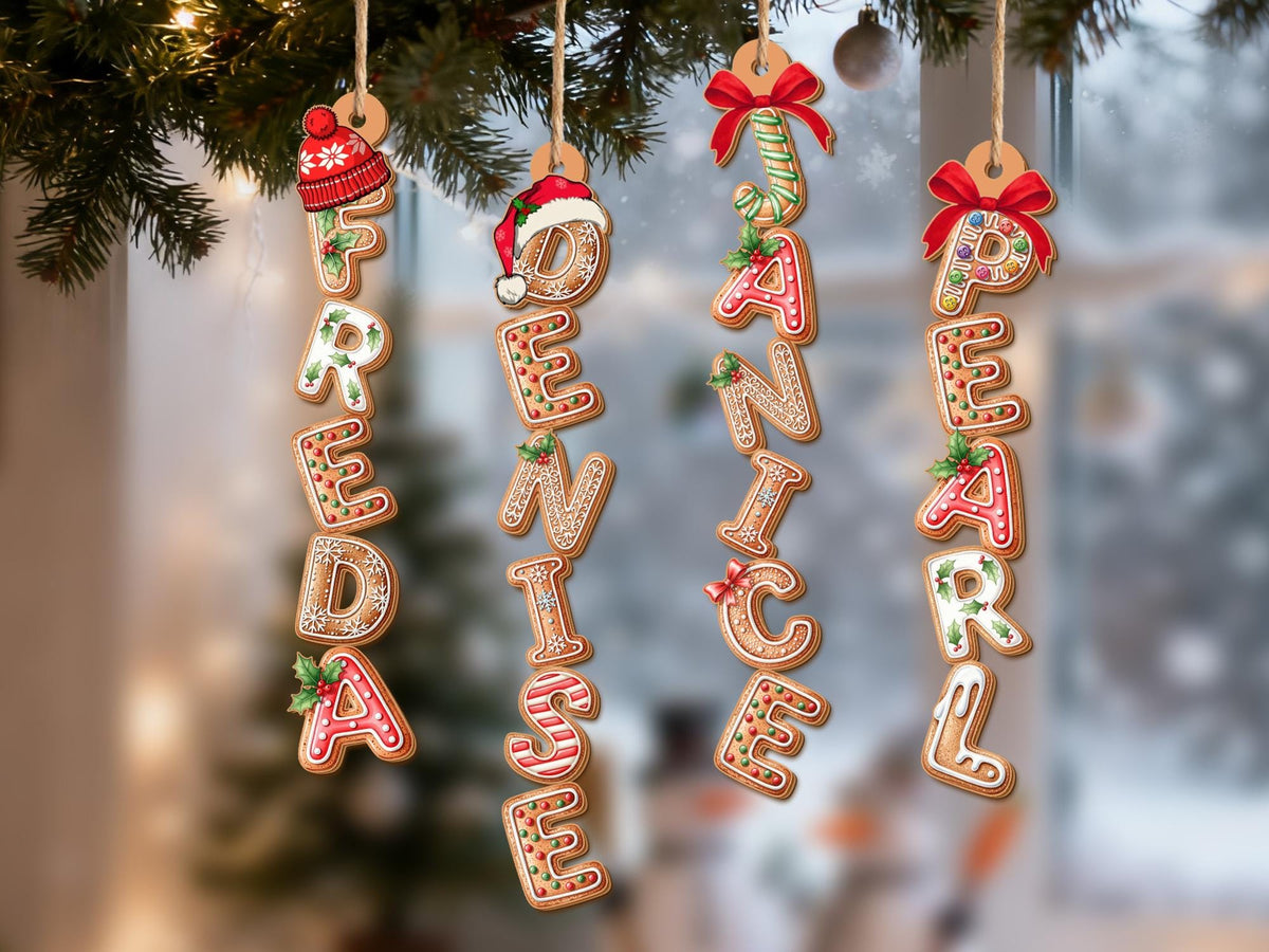 Custom Gingerbread Alphabet Letter Name Ornament