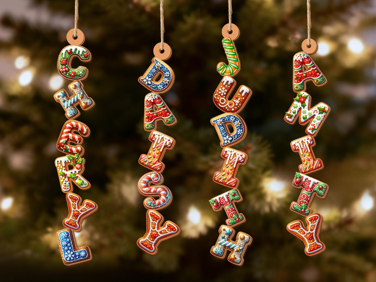 Personalized Gingerbread Initial Alphabet Ornament