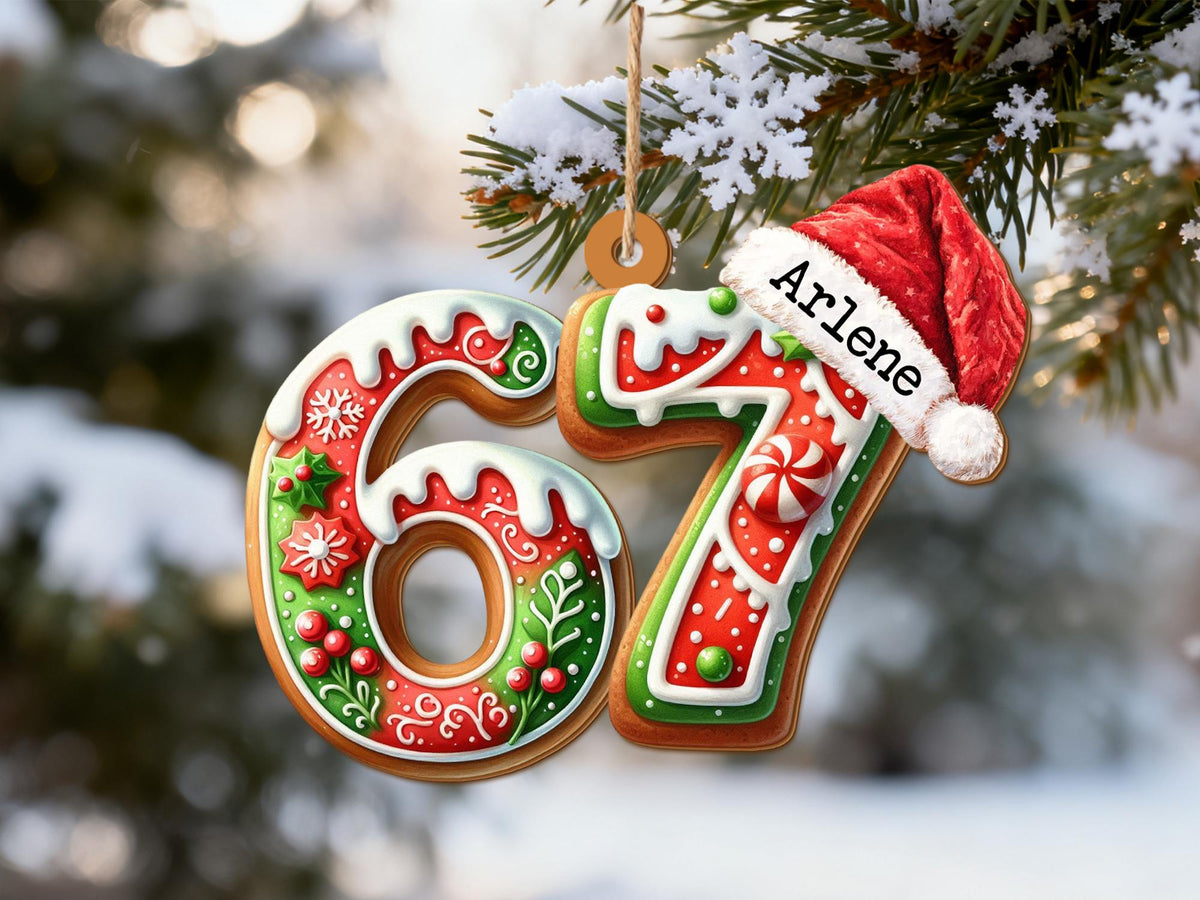 Personalized "Six Seven 2025" Meme Acrylic Tree Ornament