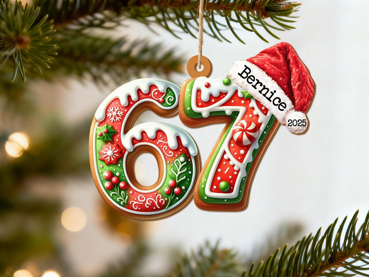 Personalized "Six Seven 2025" Meme Acrylic Tree Ornament