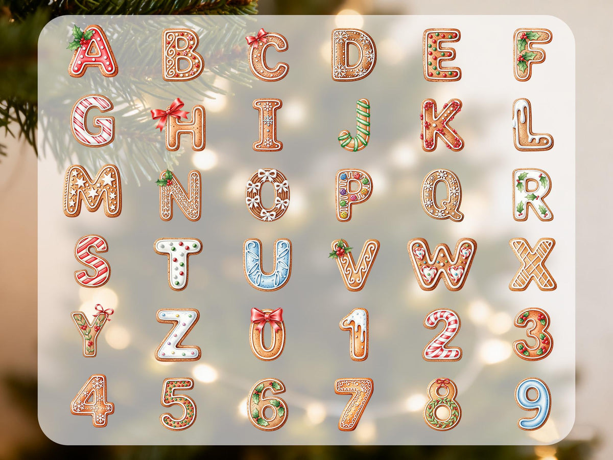 Personalized Gingerbread Cookie Initial Letter Ornament
