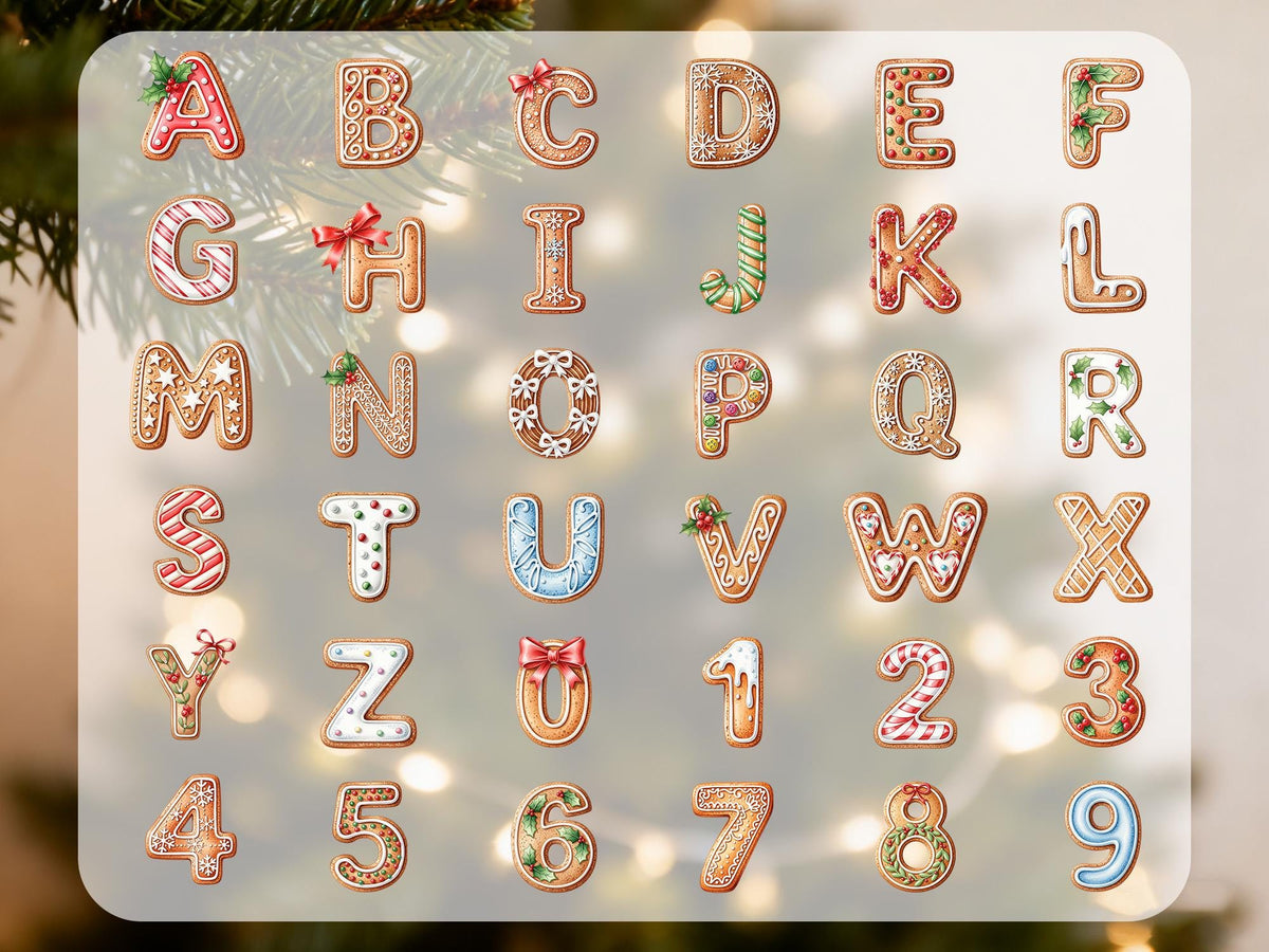 Custom Gingerbread Letter Stocking Tag & Tree Ornament