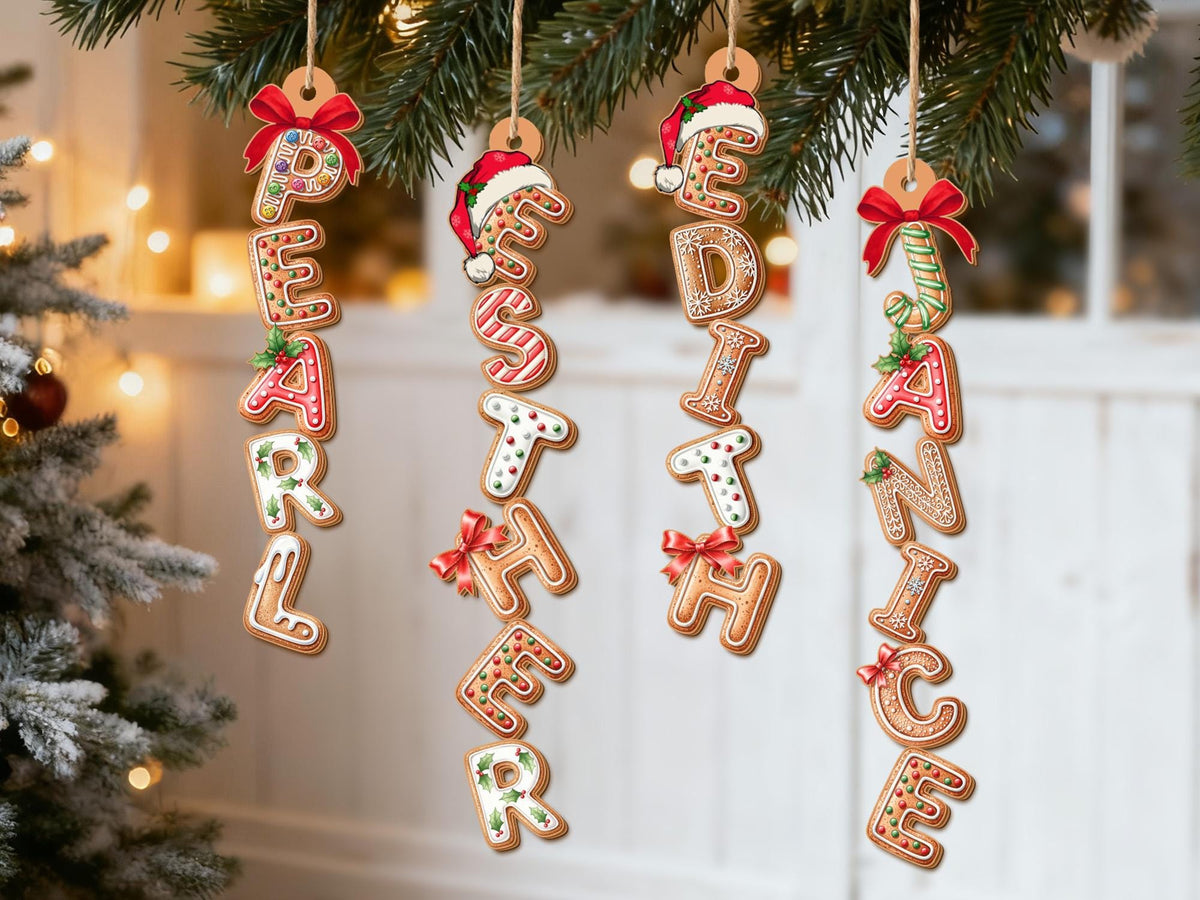 Custom Gingerbread Alphabet Letter Name Ornament
