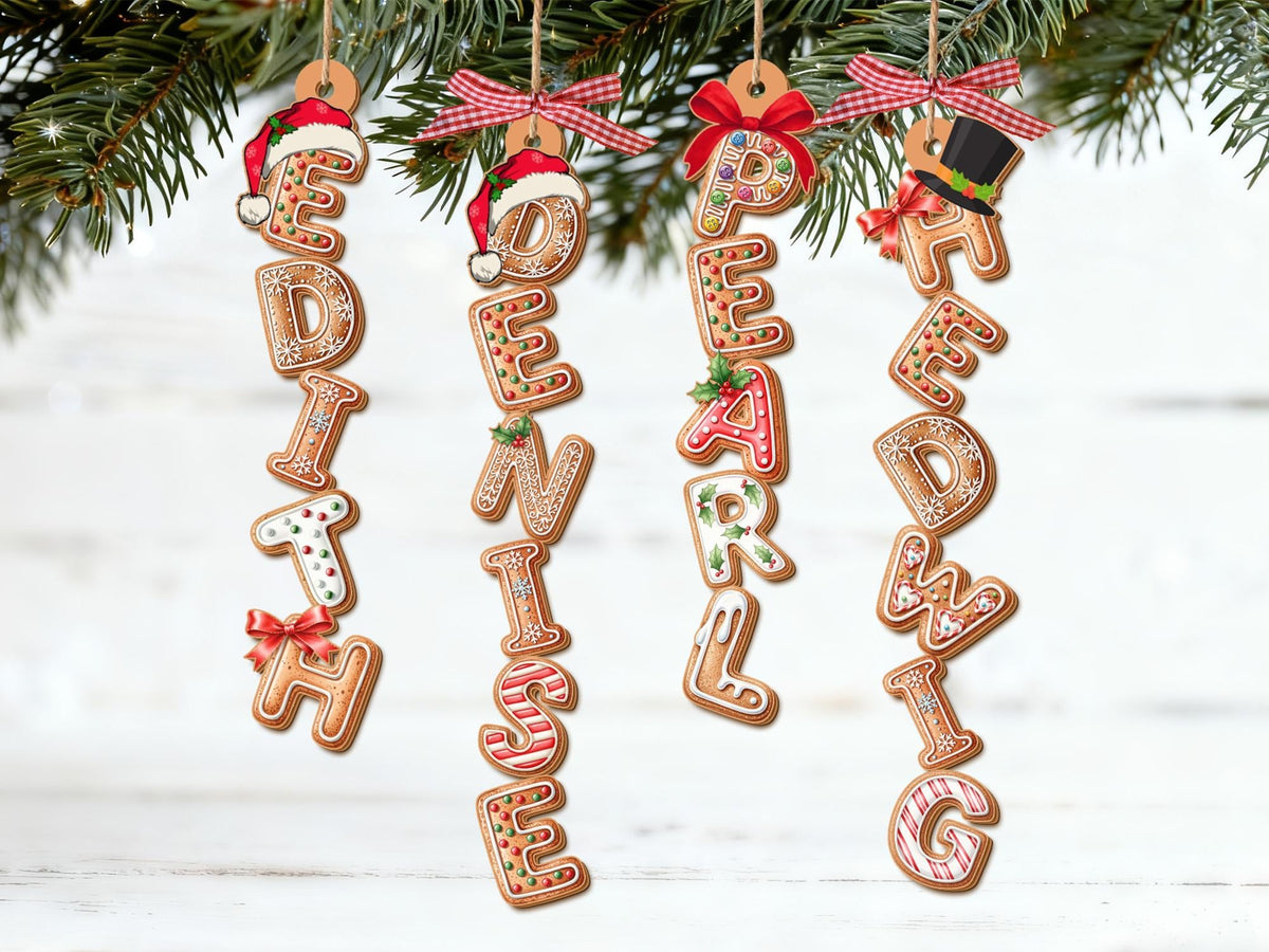 Custom Gingerbread Alphabet Letter Name Ornament