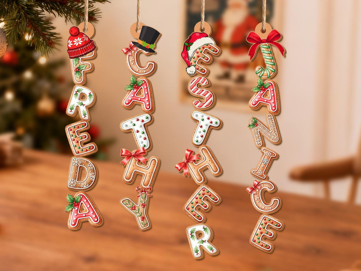 Custom Gingerbread Cookie Stocking Tag Ornament