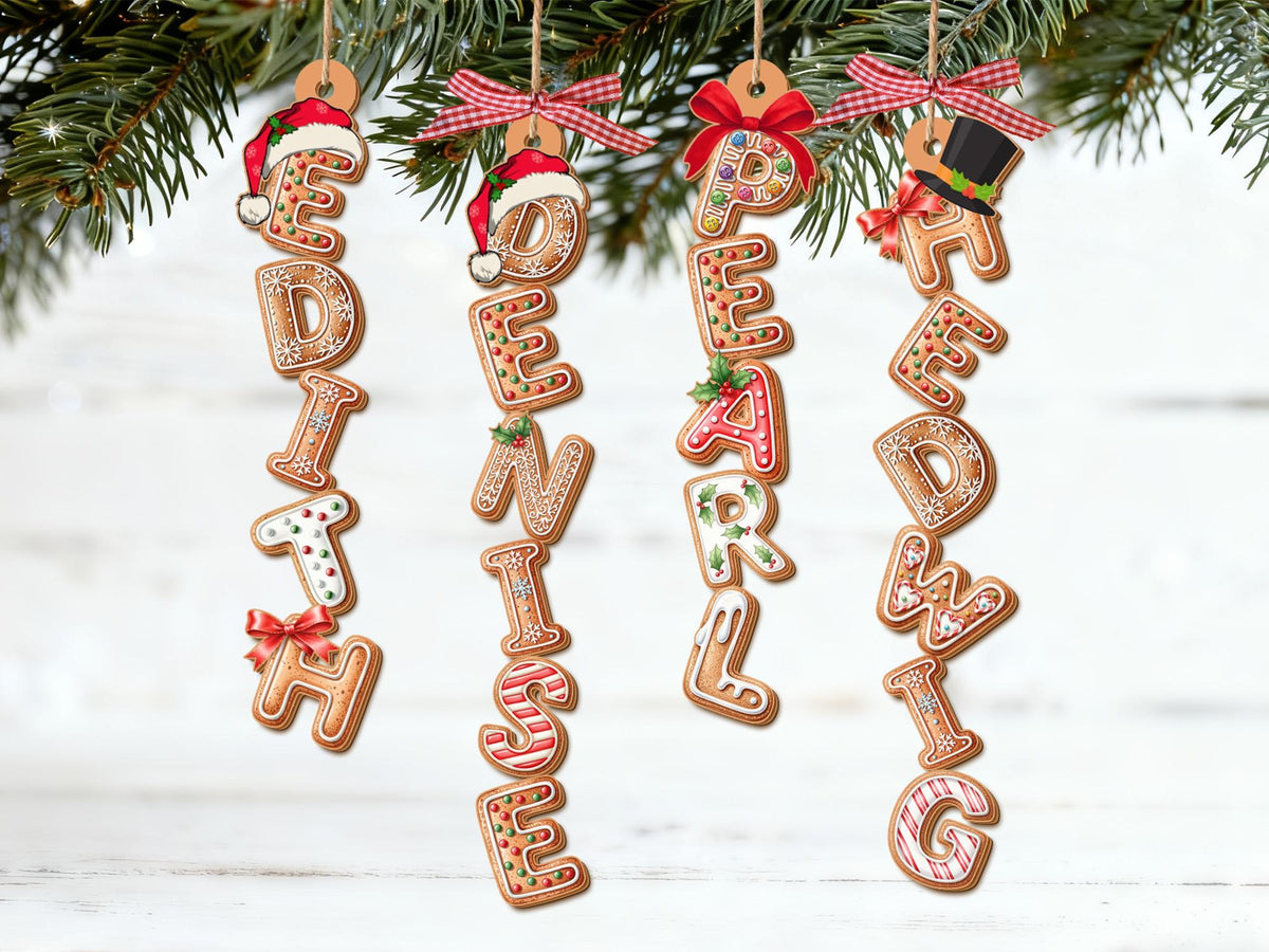 Custom Gingerbread Cookie Stocking Tag Ornament