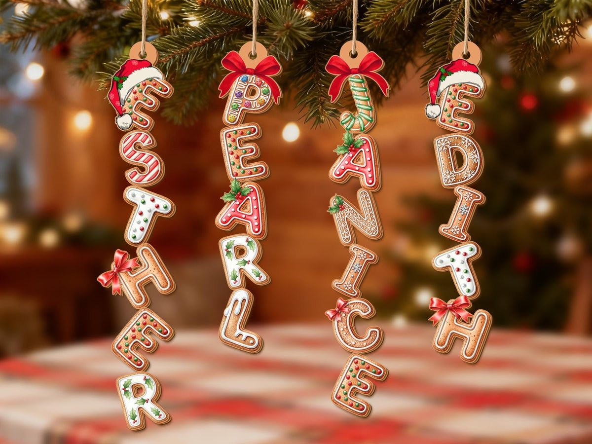 Custom Gingerbread Cookie Stocking Tag Ornament