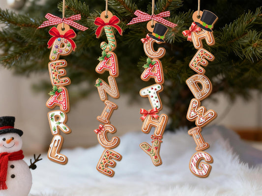 Custom Gingerbread Cookie Stocking Tag Ornament