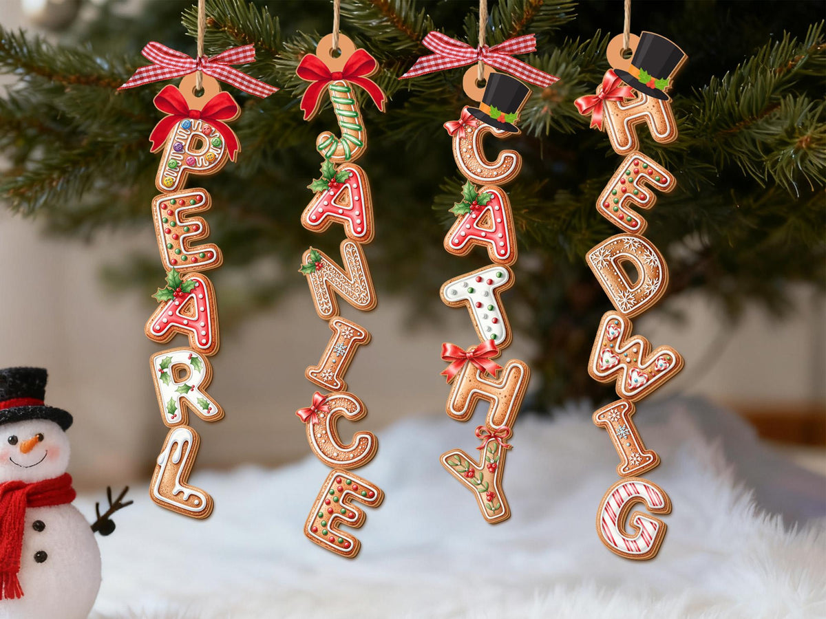Custom Gingerbread Cookie Stocking Tag Ornament