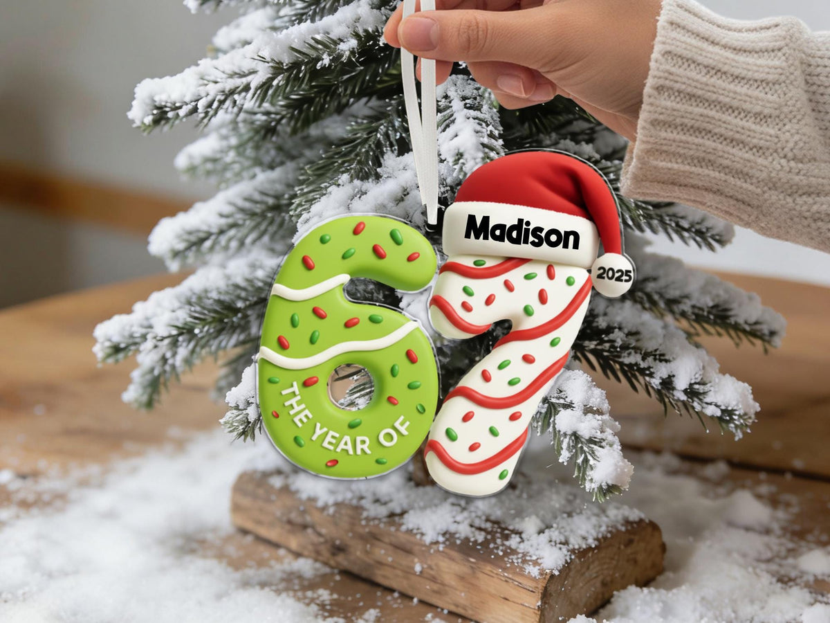 Personalized Santa Hat "Six Seven 67" Acrylic Ornament