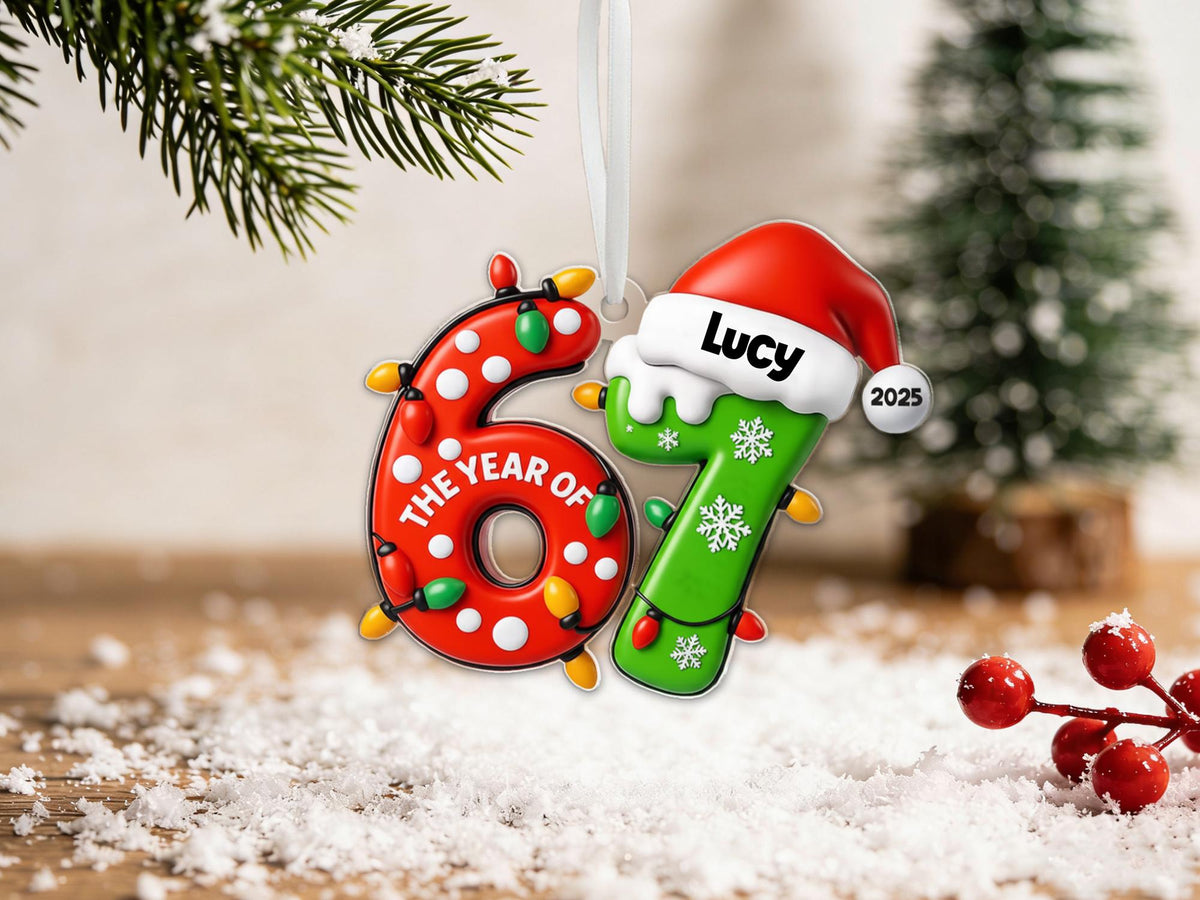 Personalized Trendy "67 Six Seven" Acrylic Ornament