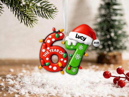 Personalized Trendy "67 Six Seven" Acrylic Ornament