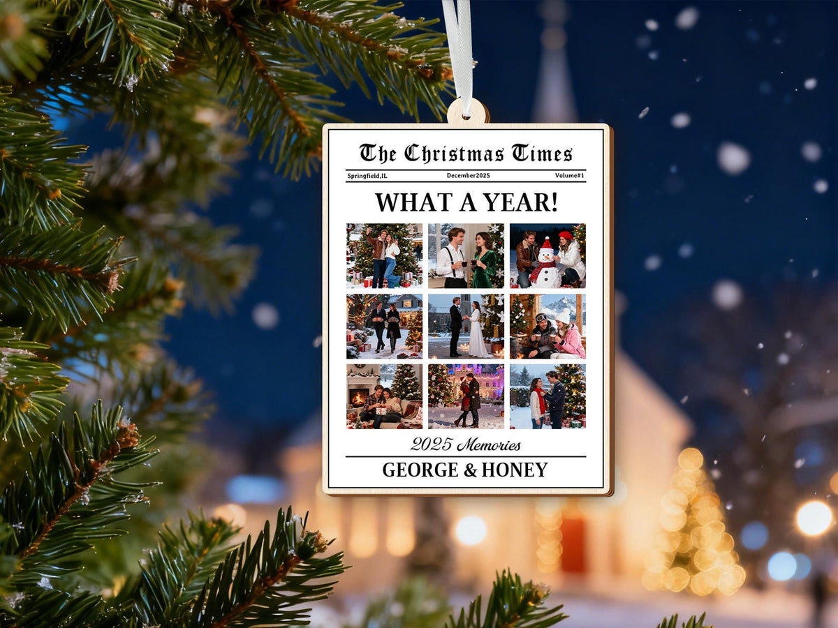 Personalized "What A Year" Newspaper 2025 Acrylic Ornament