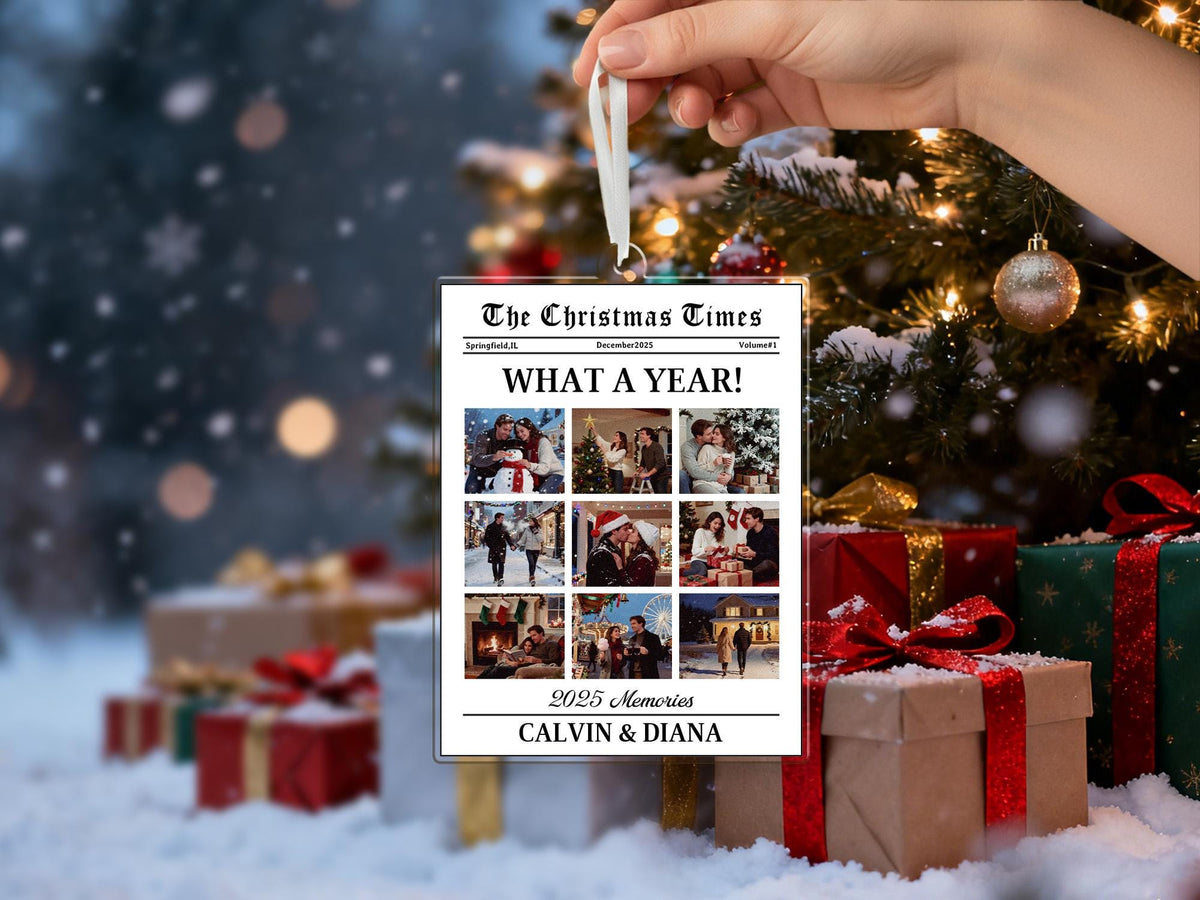 "The Christmas Times" Custom Newspaper Photo Ornament