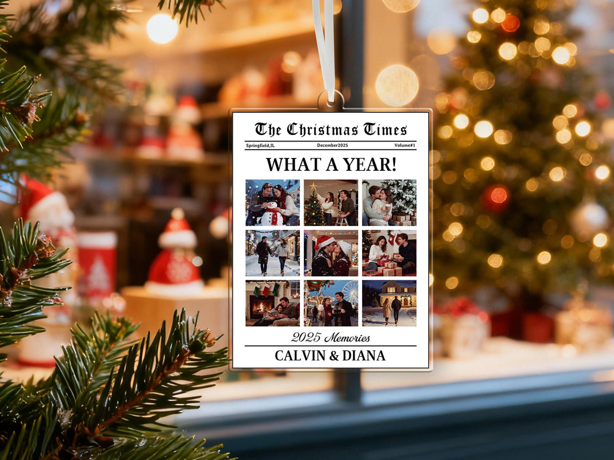 "The Christmas Times" Custom Newspaper Photo Ornament