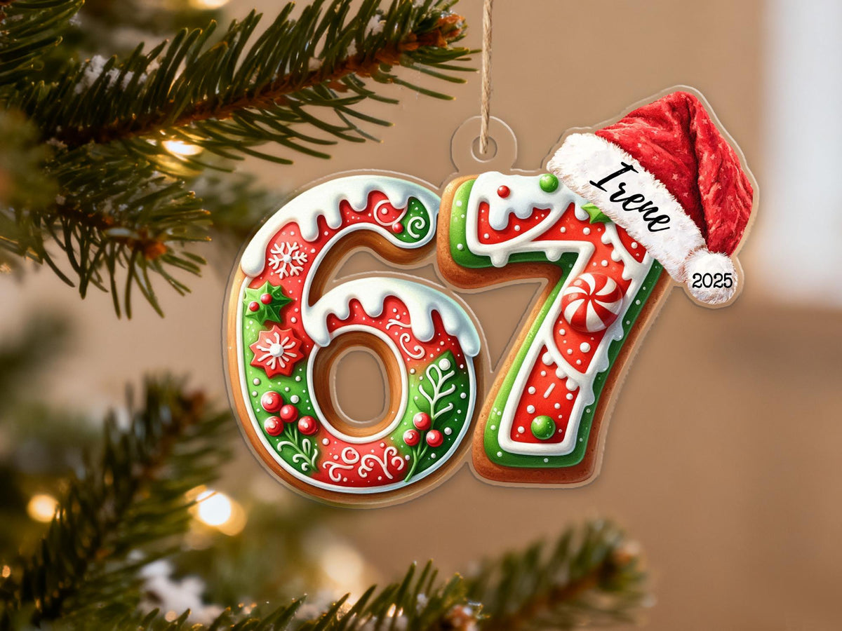 Personalized "Six Seven 2025" Meme Acrylic Tree Ornament
