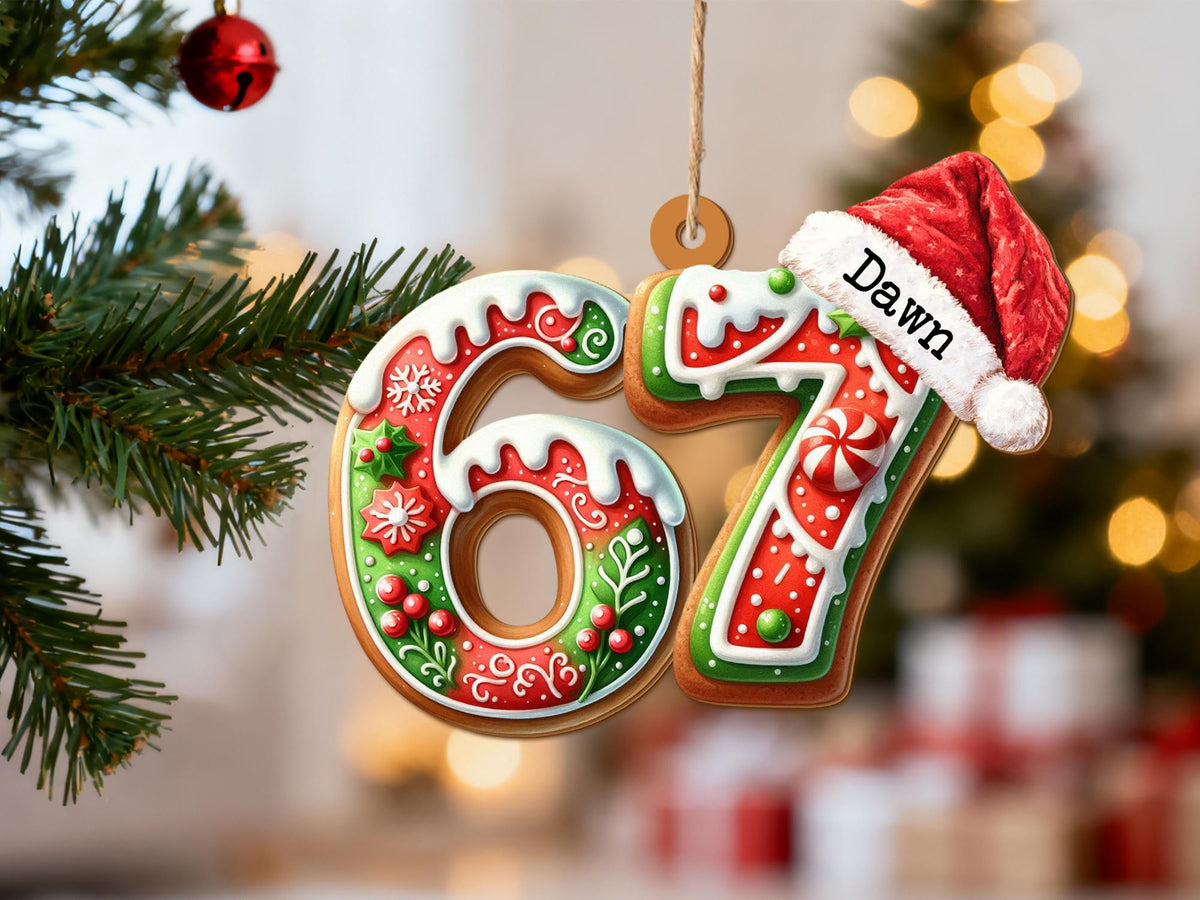 Personalized "Six Seven 2025" Meme Acrylic Tree Ornament