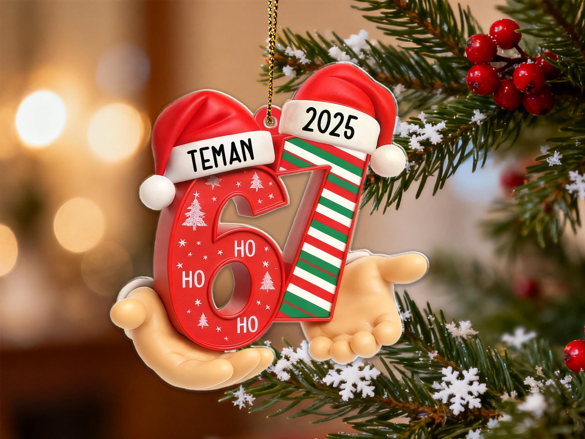 Personalized Six Seven 67 Gen Alpha Meme Tree Ornament
