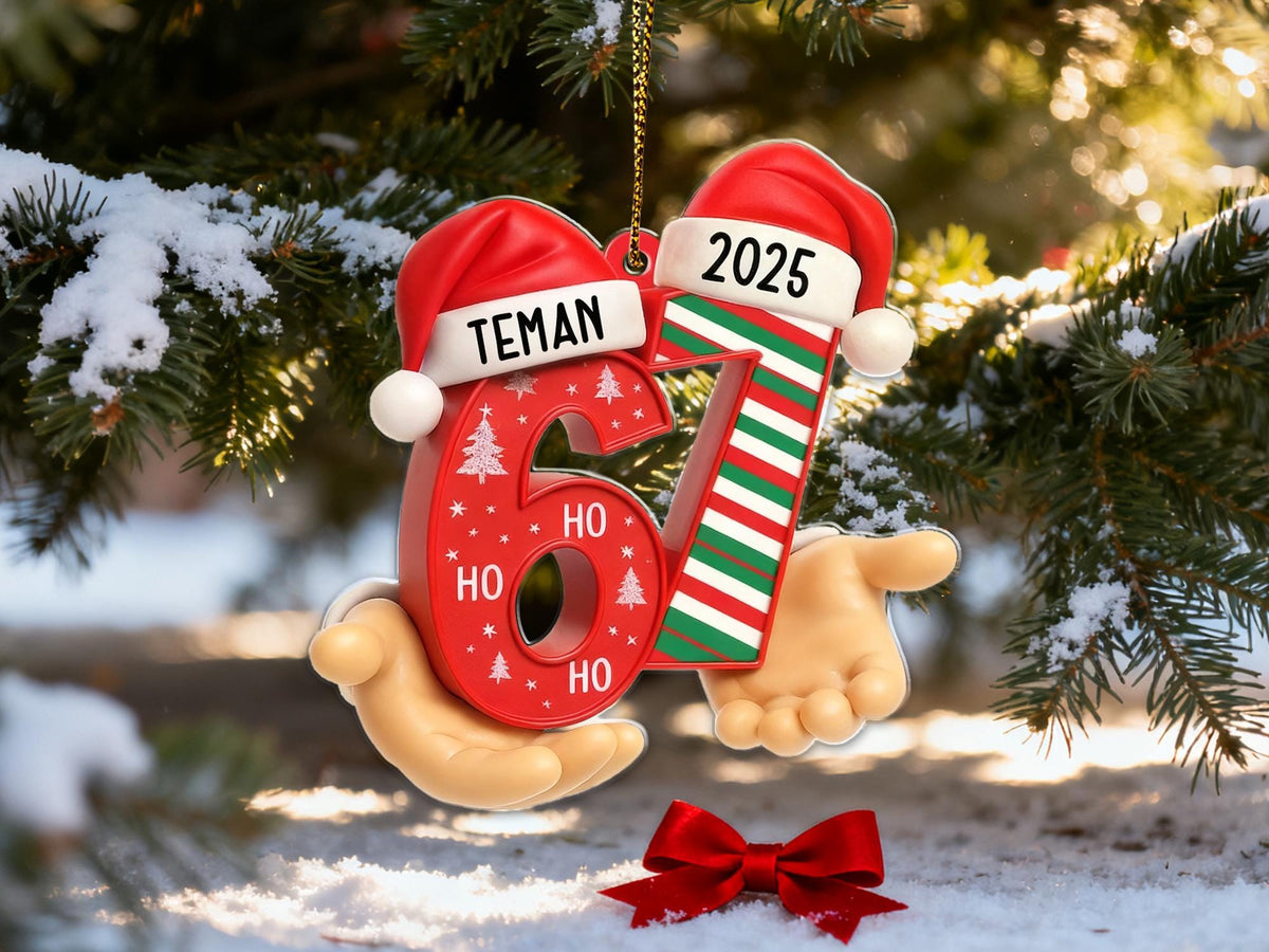 Custom 67 Viral Slang Acrylic Holiday Name Ornament