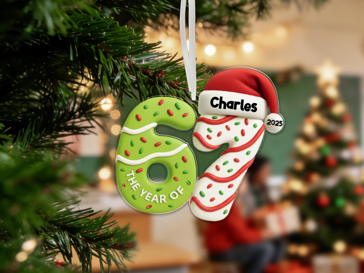 Personalized "Six Seven 67" Teen Slang Acrylic Ornament