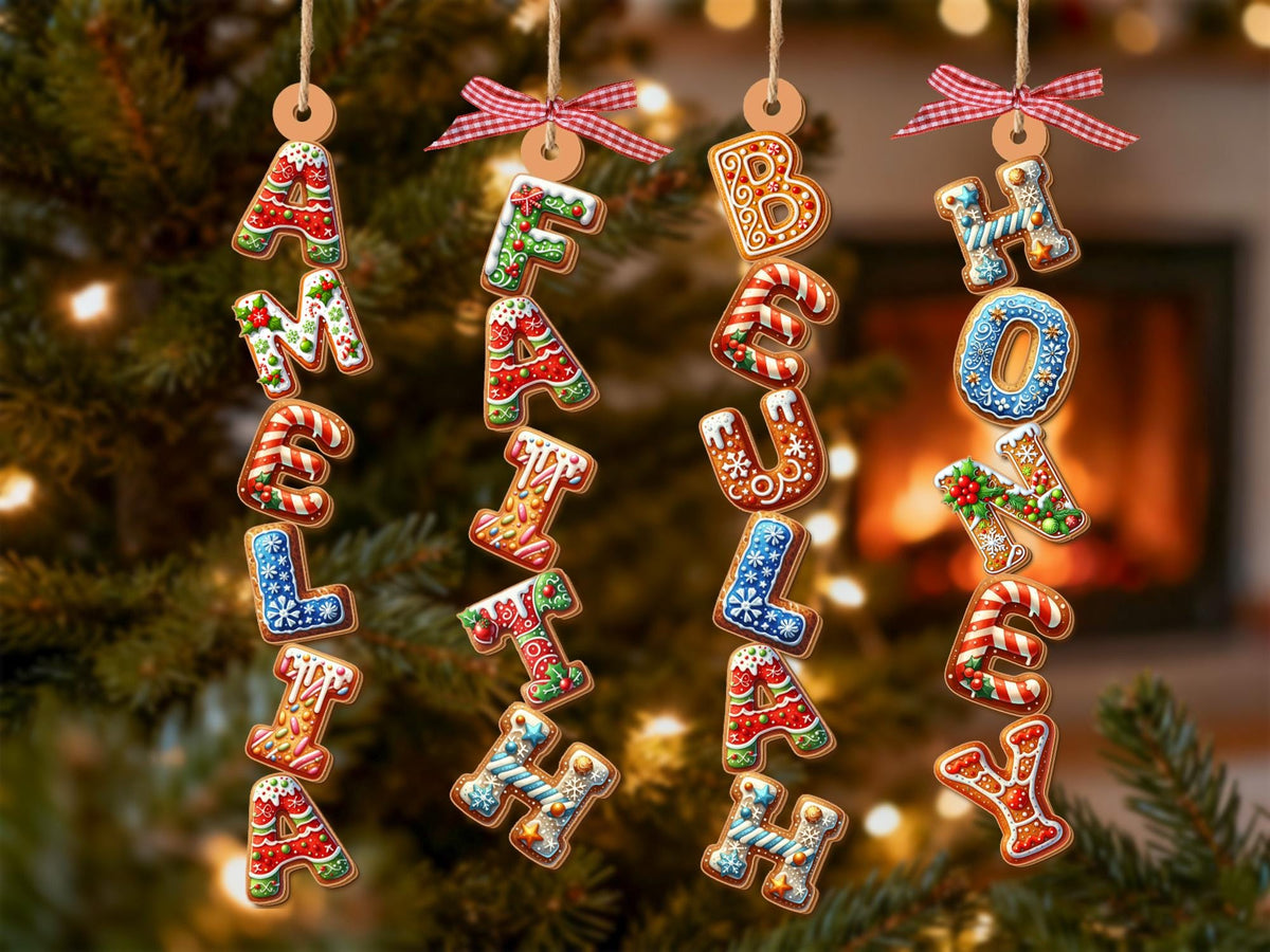 Personalized Gingerbread Initial Alphabet Ornament