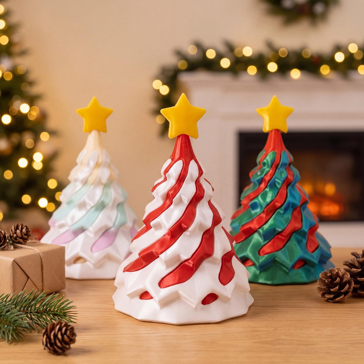 3D Printed Spiral Christmas Tree Kinetic Fidget Toy