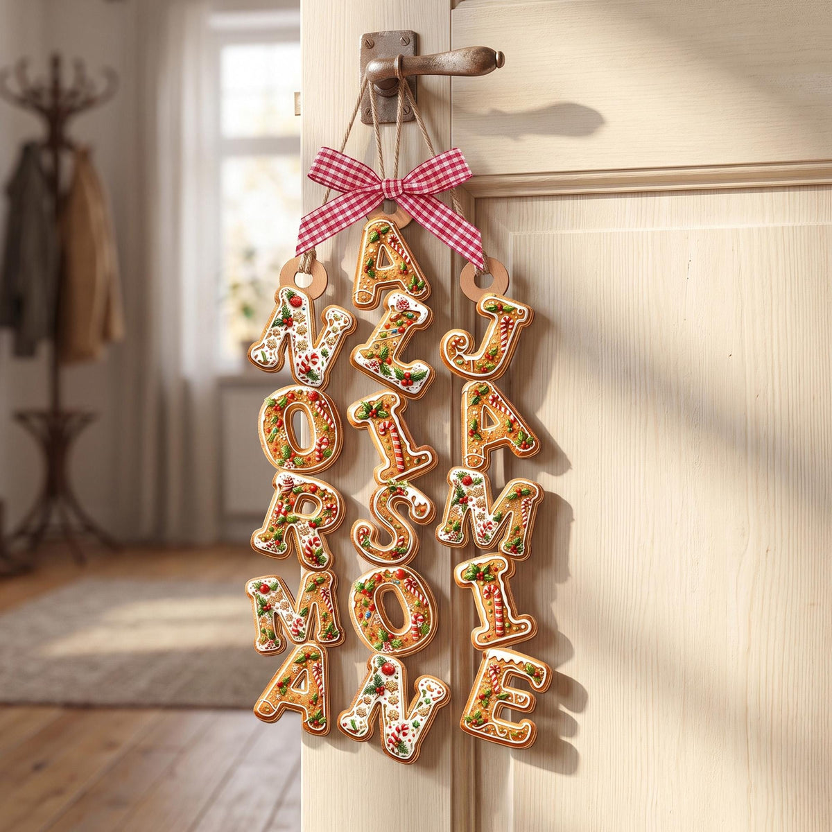 Personalized Gingerbread Name Tag Tree Ornament