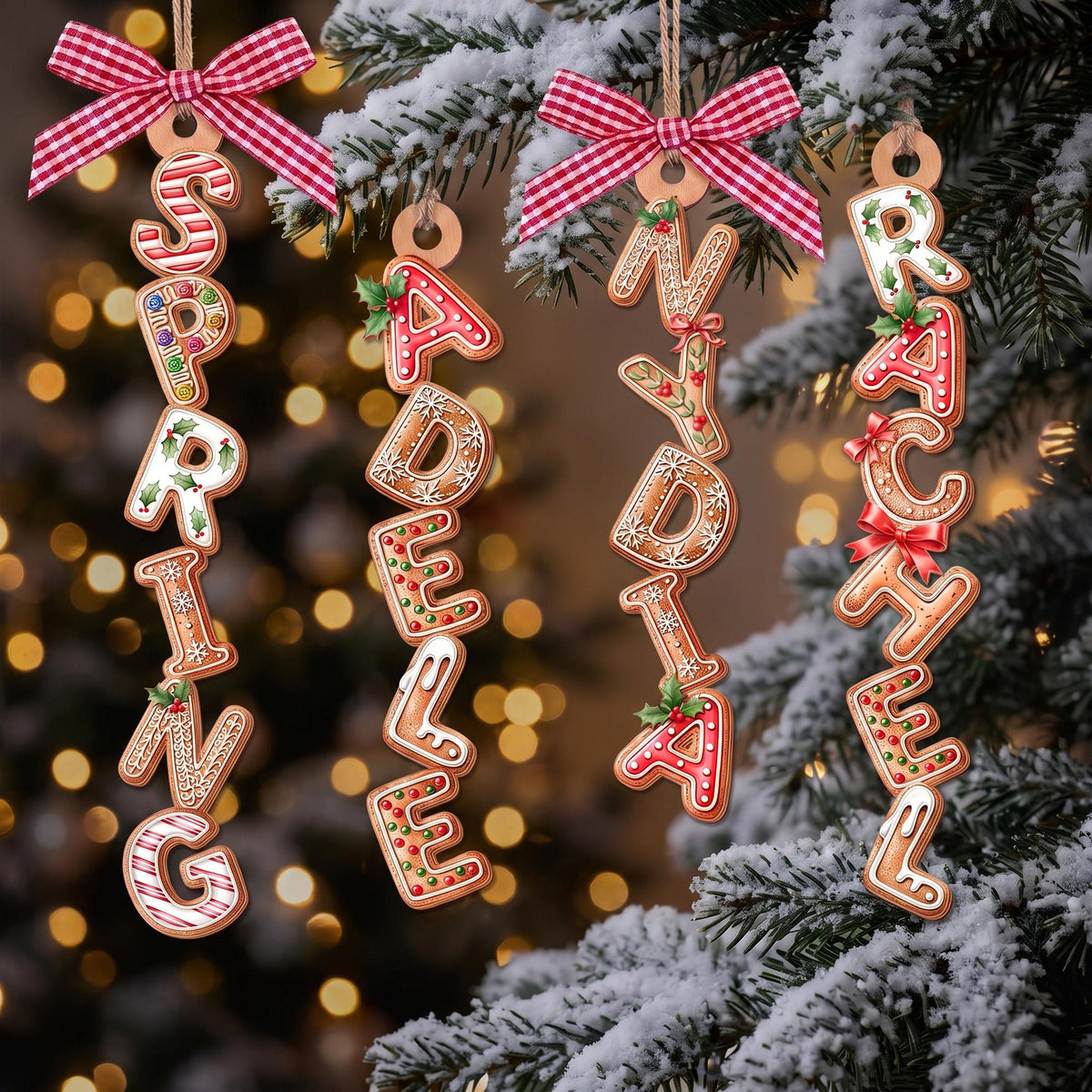 Personalized Gingerbread Name Tag Tree Ornament