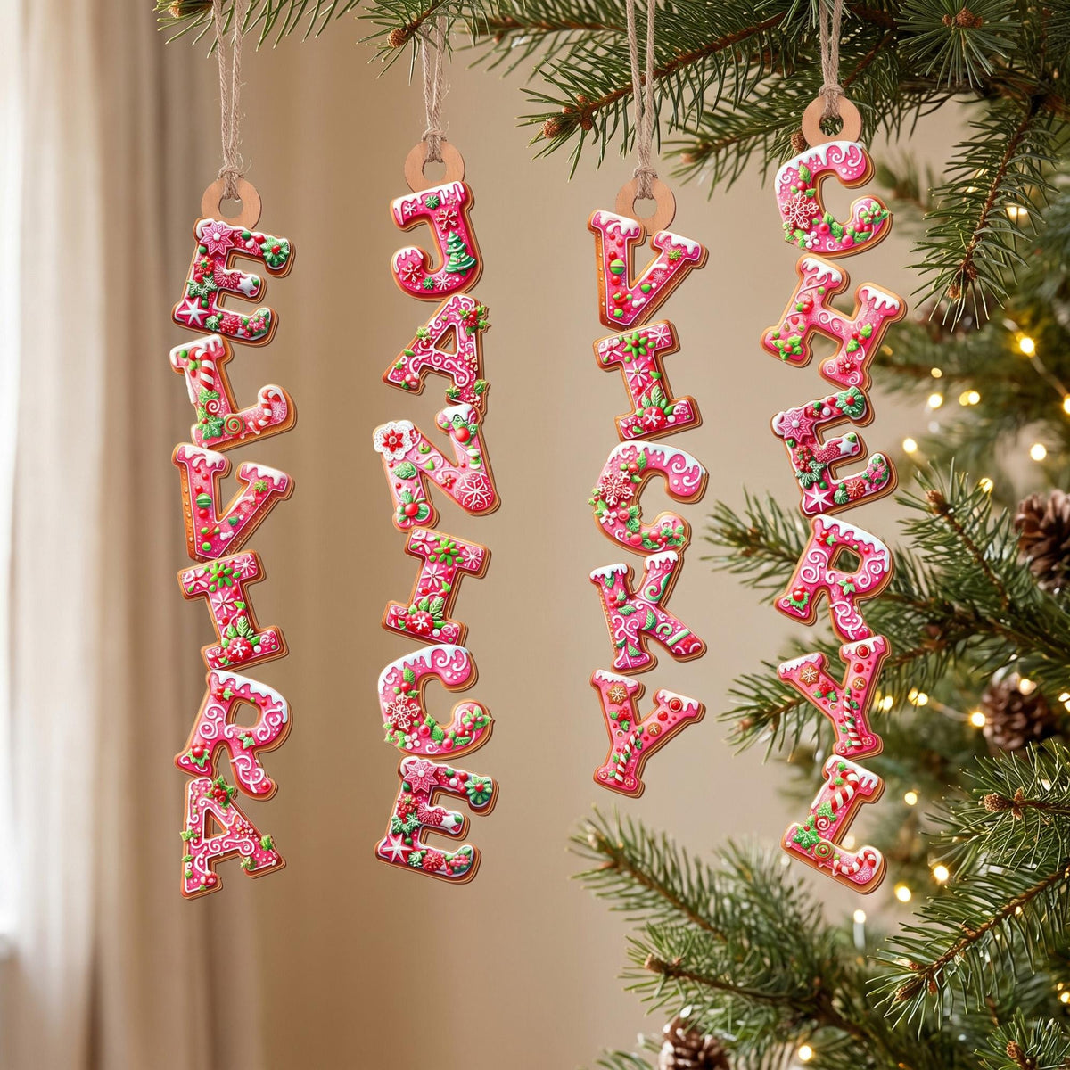 Personalized Gingerbread Name Tag Tree Ornament