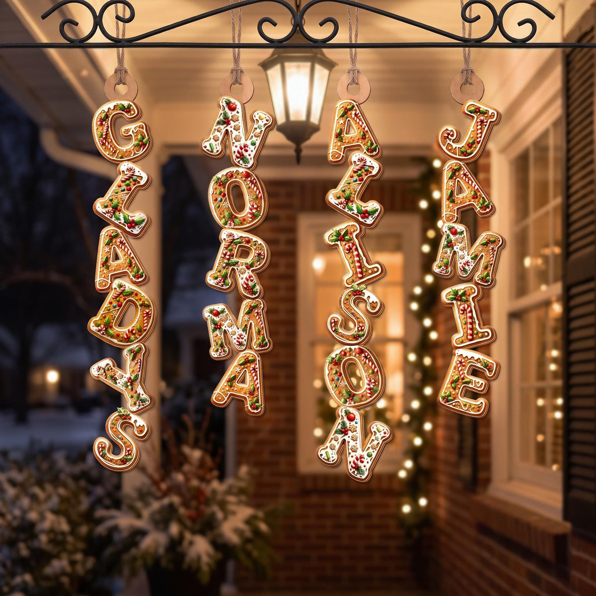Personalized Gingerbread Name Tag Tree Ornament
