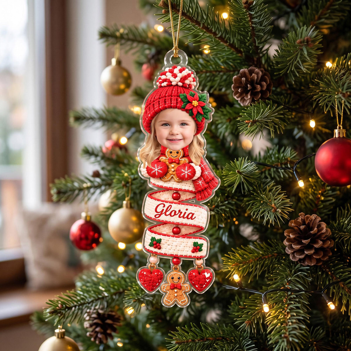 Personalized Snowman Photo Baby Face Ornament