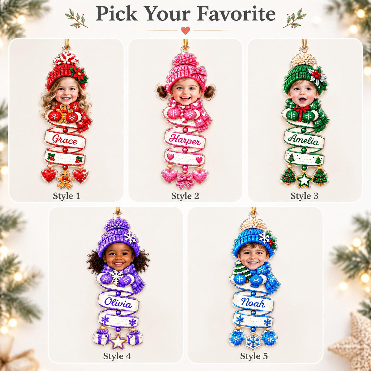 Custom Baby Photo Snowman Christmas Ornament