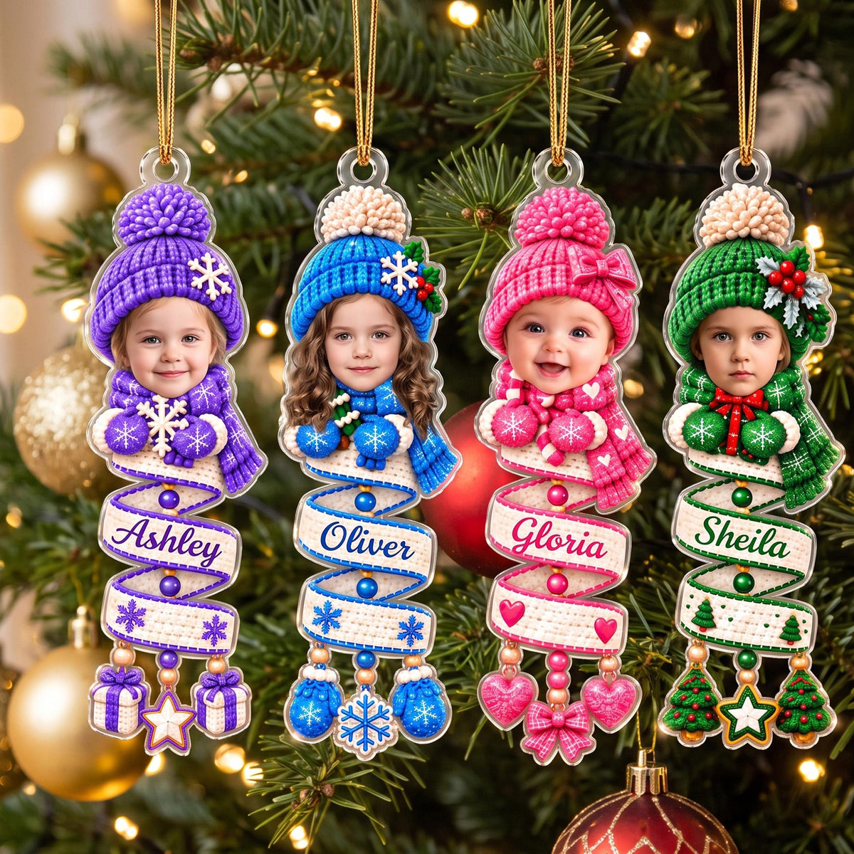 Custom Baby Photo Snowman Christmas Ornament