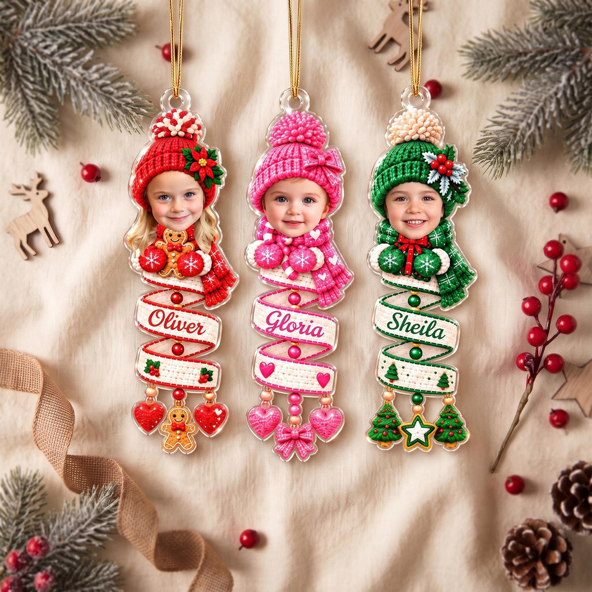 Funny Personalized Kids Photo Snowman Ornament